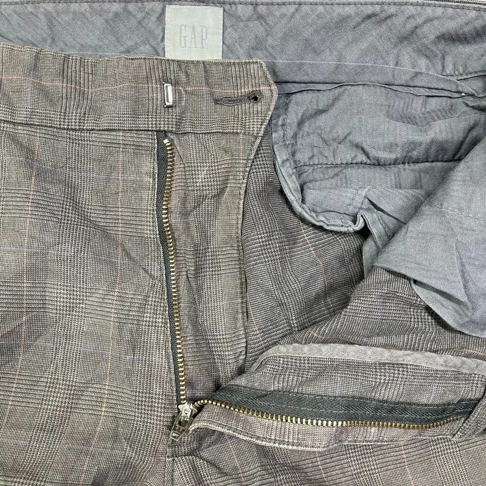 Gap Dress Pants Mens 33 Gray Dudley Glen Plaid Mid Rise Straight‎ Formal Office